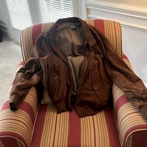 Men’s Polo by Ralph Lauren brown suede jacket size medium  EUC.